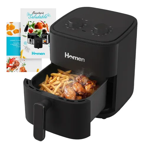Freidora De Aire 4.2 Litros 1200w Homen Con Tecnología 360° Negro