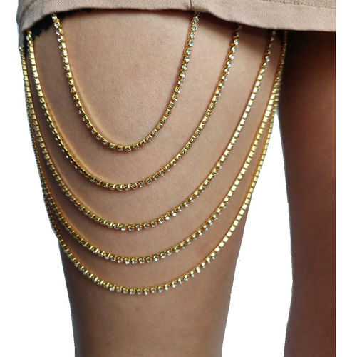 Bodychain Leg  Accesorio Para Pierna Strass Colgantes