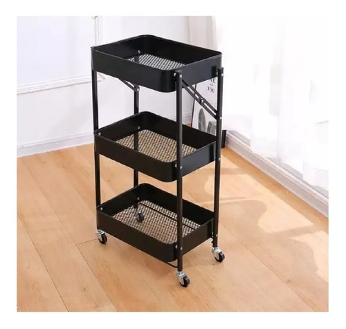 Imagen 1 de 10 de Carrito Almacenamiento Organizador 3 Nivel Con Ruedas Metal