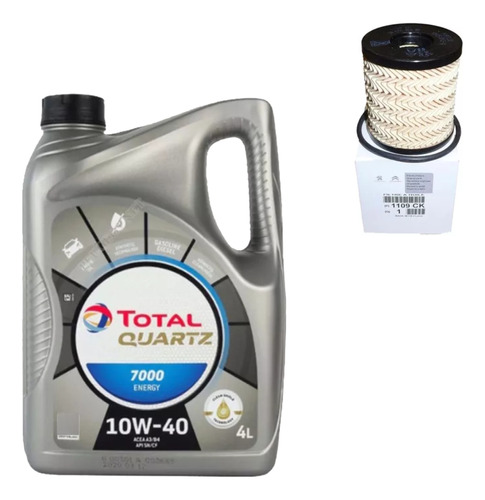 Filtro + Aceite Total 7000 4l Para Citroen C3 1.5 Nafta 2015