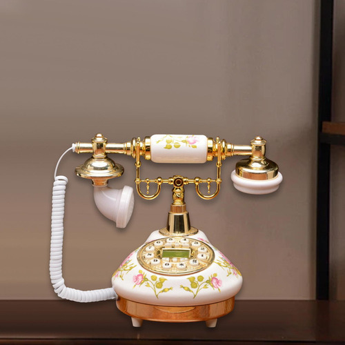 . Teléfono Vintage Con Botón Pulsador, Decoración De