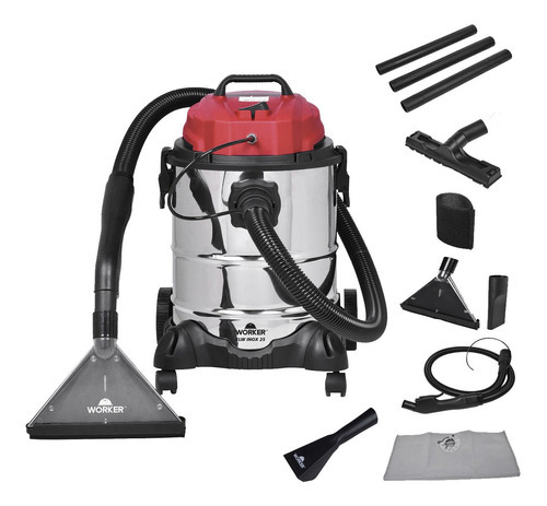 Extratora Para Limpeza 1400w 25l 127v Elw 25 - Worker Cor Prateado/Vermelho/Preto