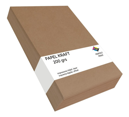 Papel Kraft Misionero Madera 200 Grs X 10 Pliegos Enteros