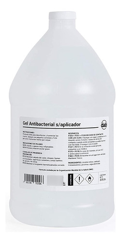 Gel Antibacterial Sin Aplicador 3.8 Lts (1 Galon) Caja Con 6