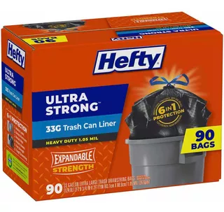 Hefty Renew Recycled Kitchen Bags, 33gal, 1.05mil, 24 x 27 1/4