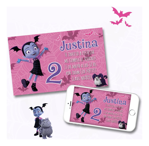 Invitación Digital Vampirina Personalizada Virtual