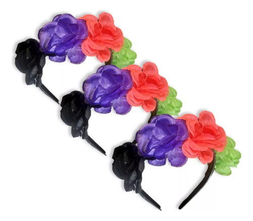 6 Diademas De Flores Artificiales Día De Muertos
