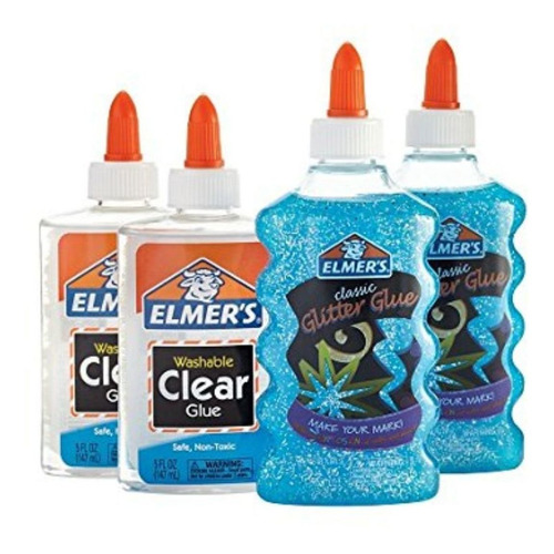 Set Kit De Inicio Para Slime Elmers Azul Brilloso 4 Piezas