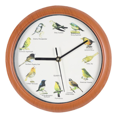 Reloj De Pared Con Forma De Pájaro Cantor Con Sonidos Para E