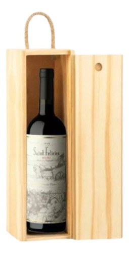 Vino Saint Felicien Malbec Caja Madera Regalo Día Del Padre 