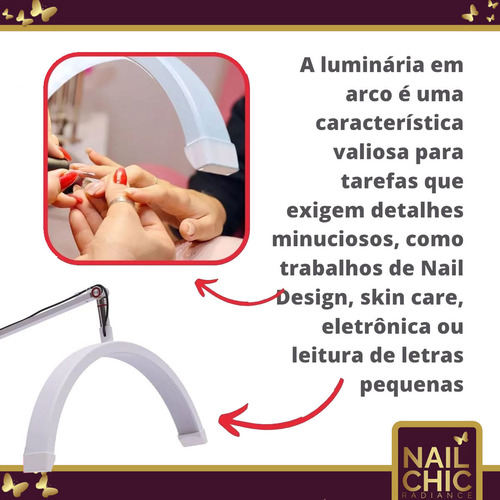Luminária Arco Meia Lua Com Suporte Para Celular Mesa