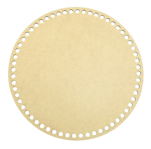 Placa Base Redonda Cesto Fio De Malha Croche 35cm Mdf Madeir