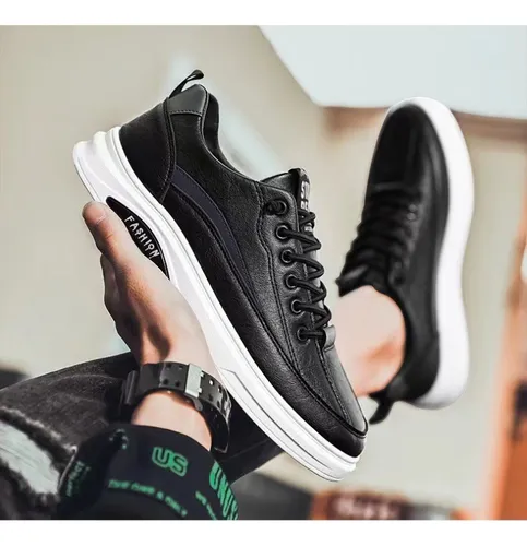 Calzador De Tenis Deportivo Clásico Cuero Plano Para Hombre