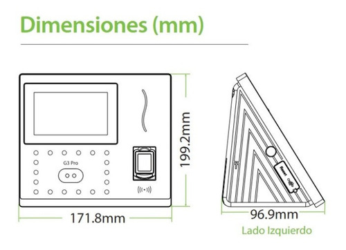 Zkteco G3pro Control Acceso Y Asist. Facial Palmas Tarjetas