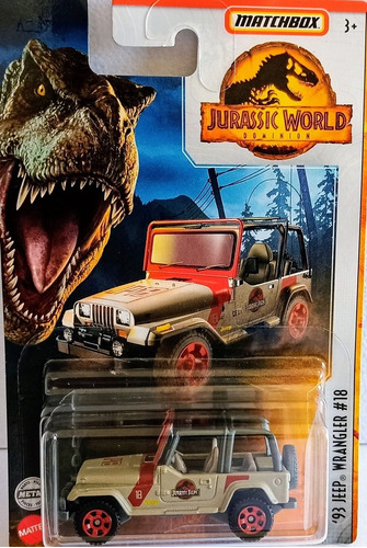 93 Jeep Wrangler Matchbox #18 Jurassic World 