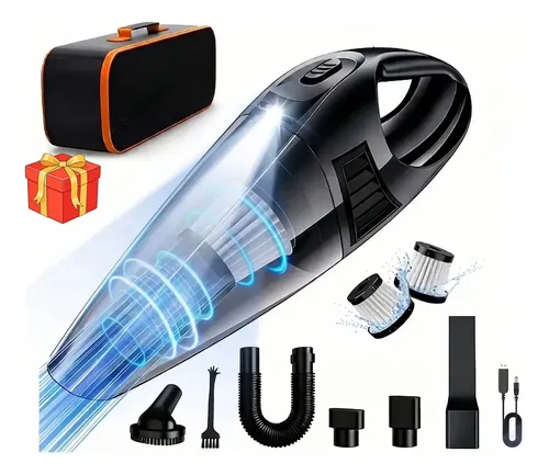 Aspirador De Pó Portátil Carro Automotivo 120W 9000PA +2 Filtro +...