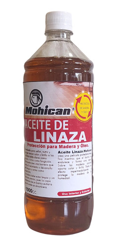 Aceite De Linaza Para Madera Y Óleos 100% Puro Mohican 1 Lt