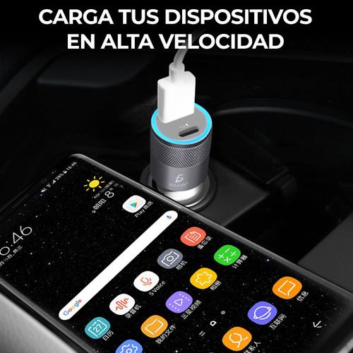 Turbo Cargador Qc3.0 Auto 2 Usb Carga Rápida Pd Tipo C 20w