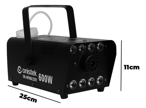 Máquina Fumaça 220v 600w Festa Balada 8 Leds Rgb Coloridos