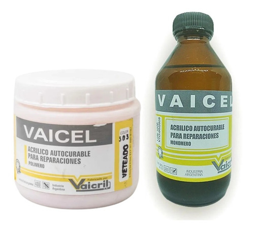 Combo Acrilico Autocurable Vaicel 400gr + Mono 200cc Vaicril