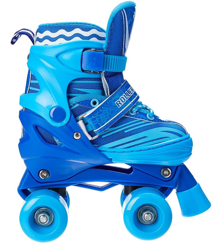 Imagem 6 de 8 de Patins 4 Rodas Clássico Azul Roller Skate C/ Ajuste Promoção