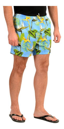 Short Hugo Boss Azul Con Flores Para Hombre- Original