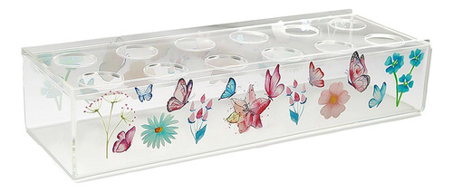 Rectángulo Florero Arreglo Floral Acrílico Transparente