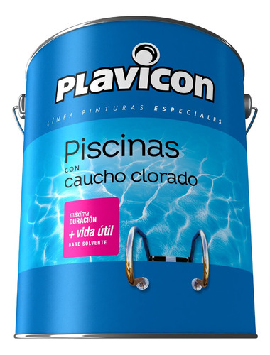 Pintura Para Piletas Caucho Clorado Azul Plavicon 4 Lts