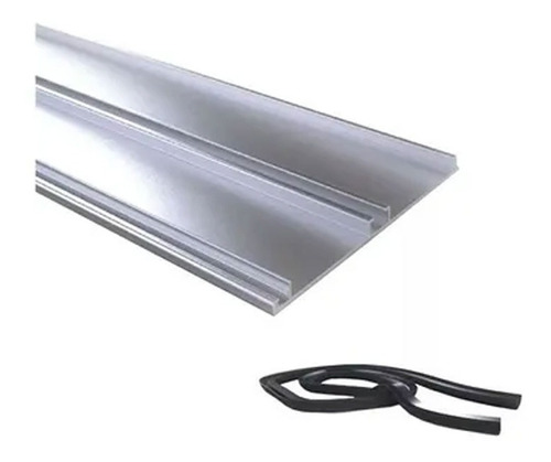 Zocalo Aluminio 120mm De 3mts Con Burlete Grupo Euro