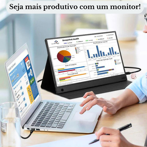Monitor Portátil Pc Gamer Tela Touch Screen 15.6 Notebook Cor Preto