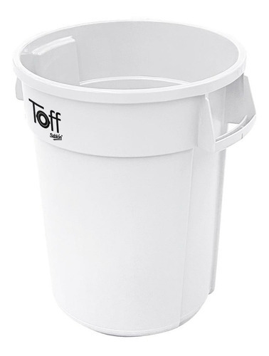 Contenedor 60l Bote Basura Toff Con Asas Color Blanco