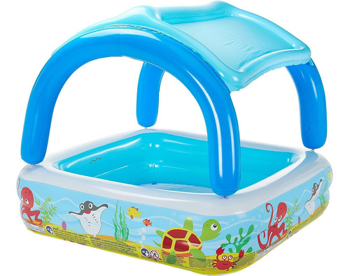 Pileta inflable cuadrada Bestway 52192 de 140cm x 140cm x 114cm 265L multicolor