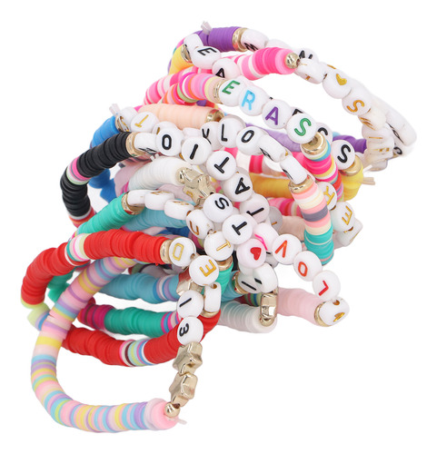 Pulsera Con Cuentas, 14 Unidades, Bohemia, Cómoda, Elástica
