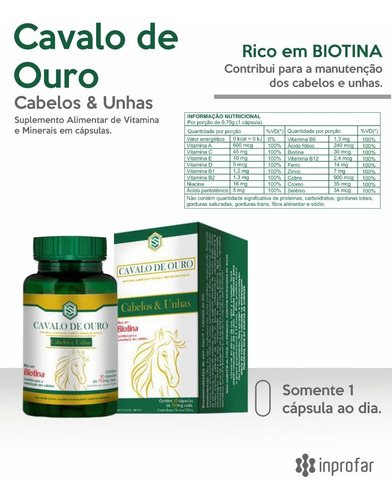 Imagem 2 de 5 de Kit Cavalo De Ouro Cabelos E Unhas Leve 4 Pague 3 (120 Caps)