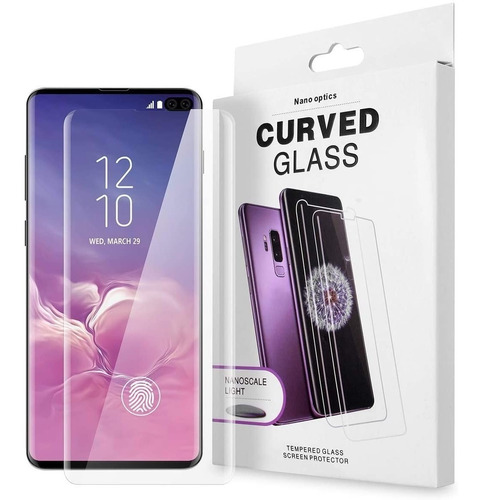 Mica De Vidrio Pegado Uv Para Galaxy S10 Y S10 Plus