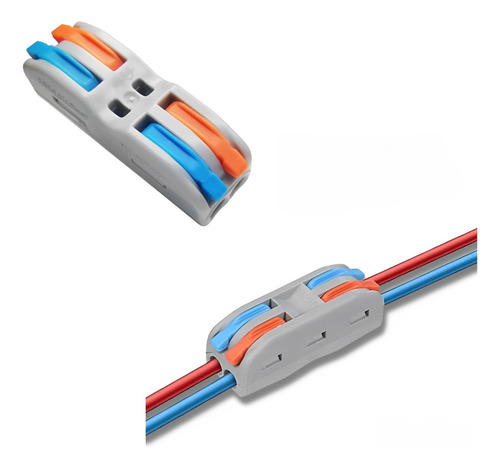 10 Conector De Pressão Emenda Dupla Para Fios Engate Rápido