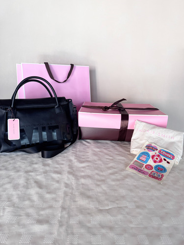 Gotham Midi Tote Jackie Smith Muy Poco Uso Como Nueva. Negro Rayas Negro (Usado)