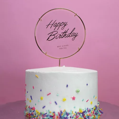 Deco Art / Cake Topper Happy Birthday Dorado/ 1 Set De 6 Pz