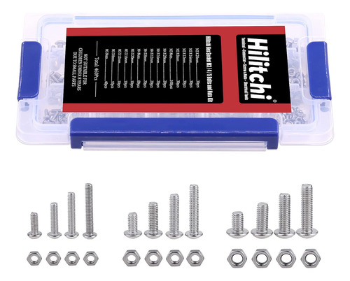 Hilitchi 460 Piezas M3 M4 M5 Cabeza De Botón De Acero Inoxid