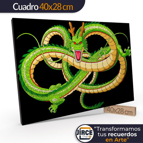 Cuadro Moderno 28x40 Cm Goku Dragon Ball Shenlong Jd 20-0370