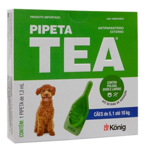 Pipeta Tea Konig Para Cães De 5,1kg Até 10kg Anti-pulgas