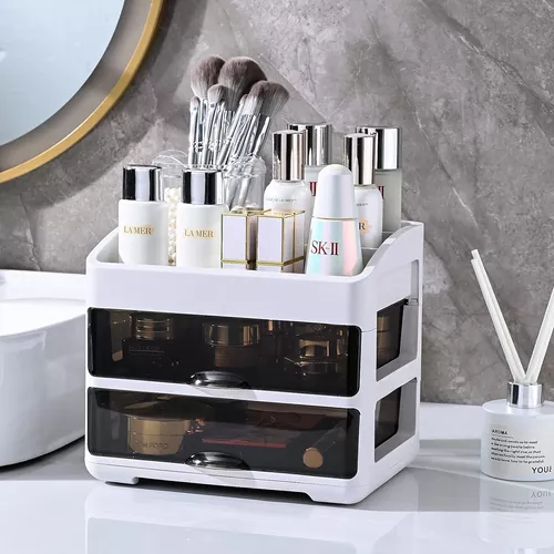 Organizador de maquillaje para tocador, vitrinas de cosméticos con 3  cajones para cuidado de la piel, pintalabios, joyas, cuidado de uñas,  organizador