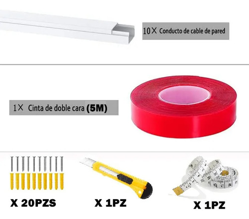 Canaleta Pvc Para Cable 10x20mm X 50cm 10pzs Y 20