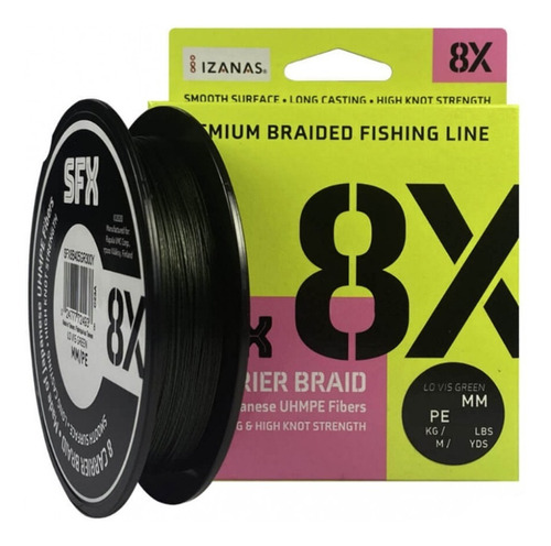 Linha Multifilamento Izanas Sfx 8x 0,330mm 56,32lb 135m Pe 4