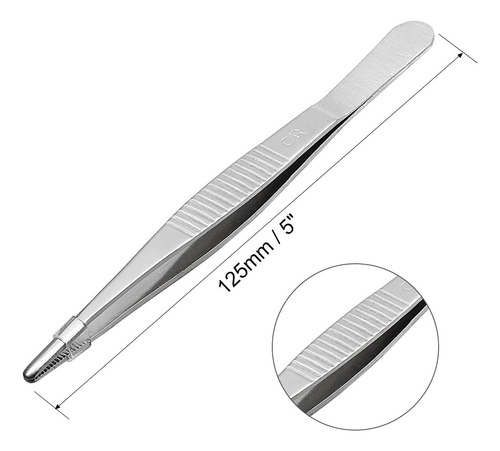 Uxcell 1 Pcs Tweezers Rectas De Acero Inoxidable De 5 Pulgad