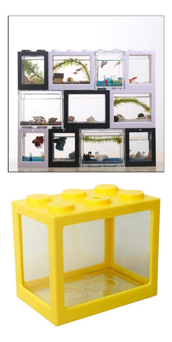 Mini Pecera De Escritorio Kit De Acuario Betta Amarillo