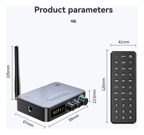 Transmisor De Audio Con Receptor Bluetooth 5.1 M9 Con Nfc Au