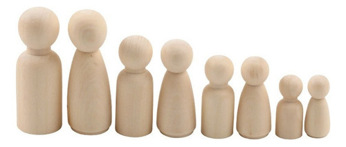 . 55 Piezas Muñecas De Clavija De Madera Sin Pintar Regalos