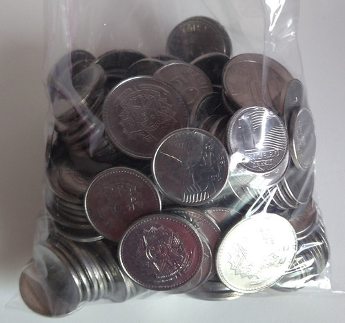 Lote 300 Moedas Brasileiras Antigas Diversas Datas Aço Inox