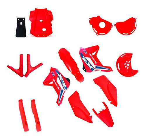 Kit Roupa E Peças De Proteção Para Xr250 Tornado Vermelho